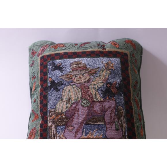 Harvest, Fall, Scarecrow, Riverdale, Embroidered Pillow, Thanksgiving, Tapestry - Picture 2 of 5